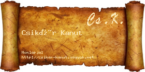 Csikár Kanut névjegykártya